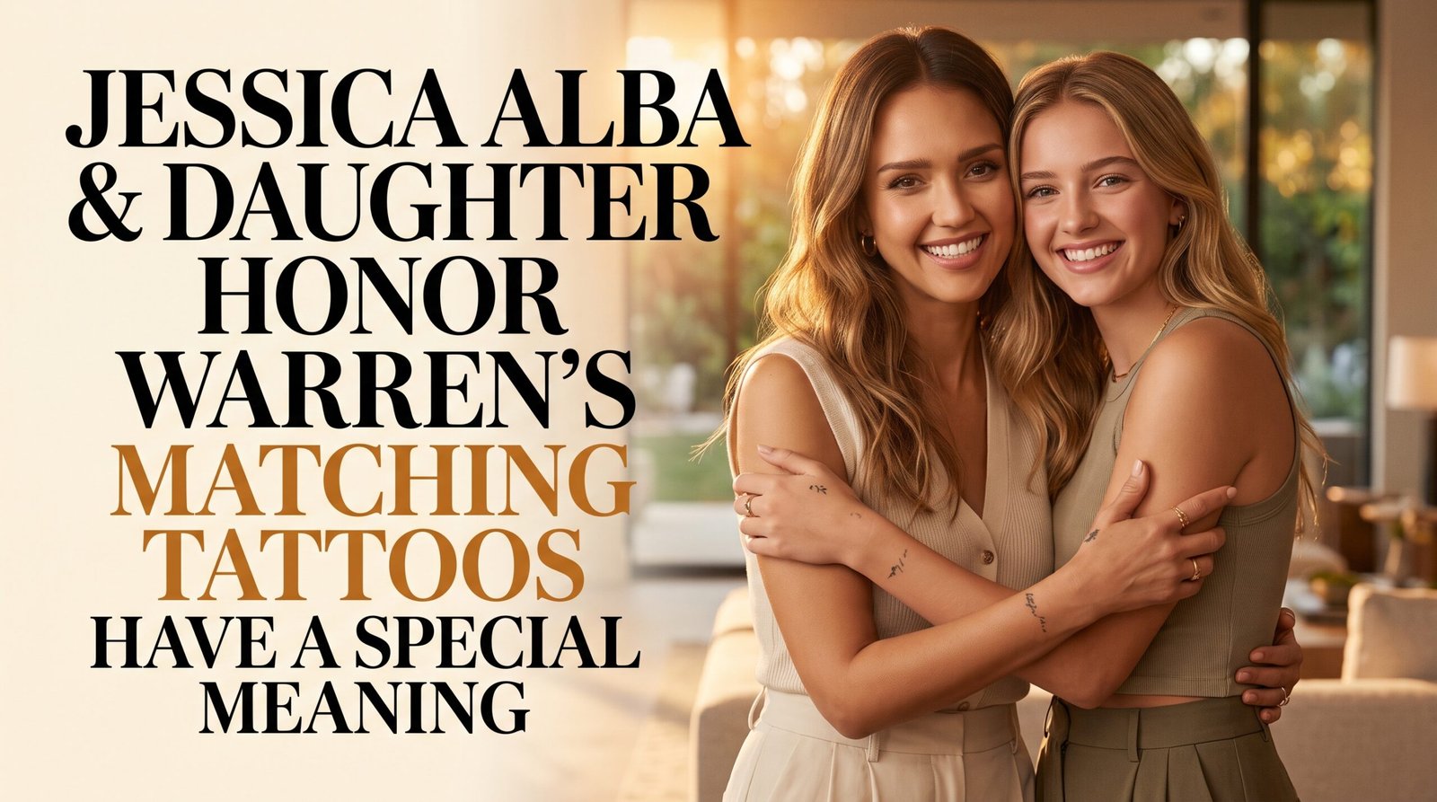 Jessica Alba and daughter Honor Warren showing their matching wrist tattoos