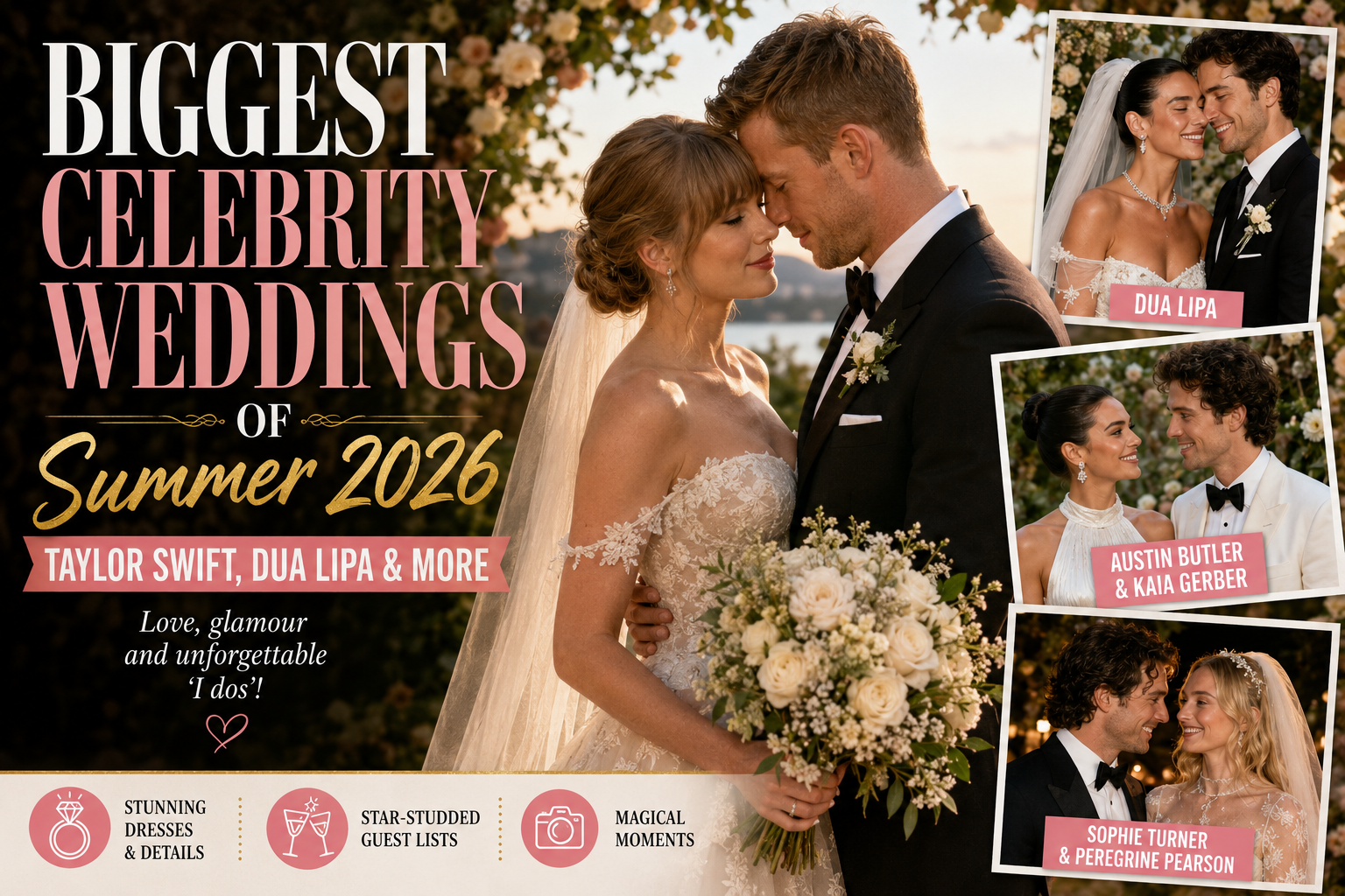 Biggest celebrity weddings of summer 2026 featuring Taylor Swift, Dua Lipa, Zendaya and Jordyn Woods