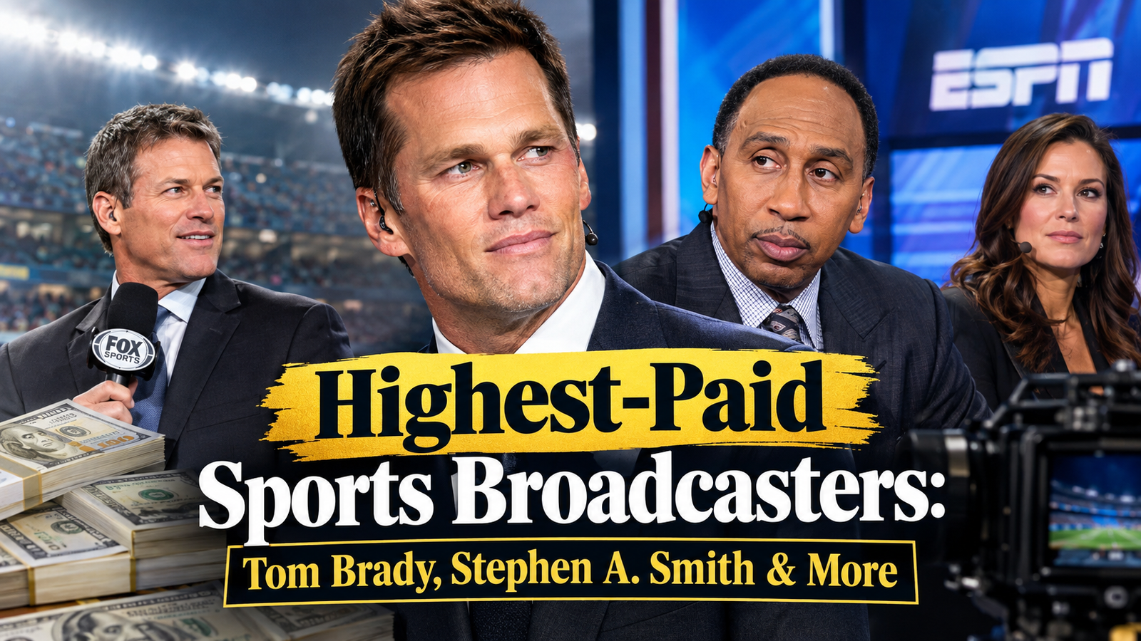 Highest-paid sports broadcasters including Tom Brady, Stephen A. Smith and Pat McAfee